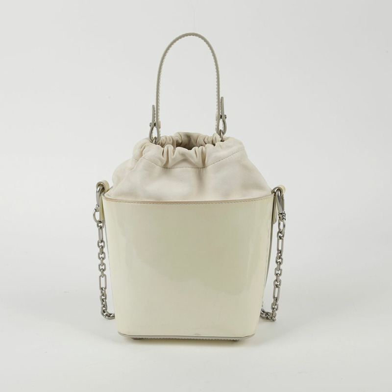 MAISON MARGIELA 小號白色漆皮 5AC 水桶托特單肩包 0035-3