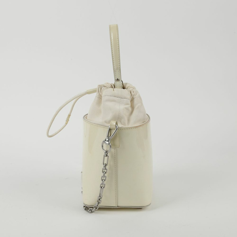 MAISON MARGIELA 小號白色漆皮 5AC 水桶托特單肩包 0035-5