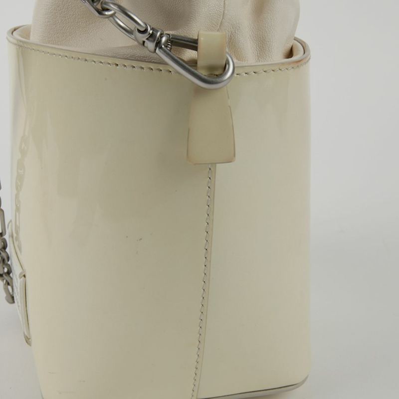 MAISON MARGIELA 小號白色漆皮 5AC 水桶托特單肩包 0035-6