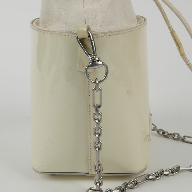 MAISON MARGIELA 小號白色漆皮 5AC 水桶托特單肩包 0035-7