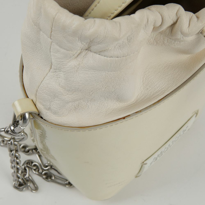 MAISON MARGIELA 小號白色漆皮 5AC 水桶托特單肩包 0035-11
