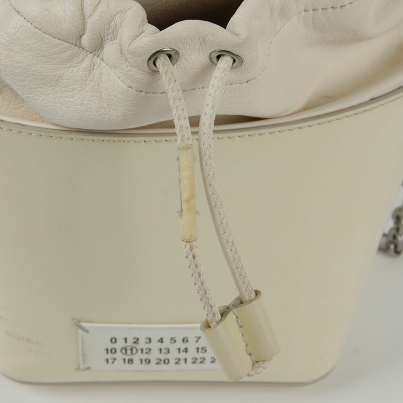 MAISON MARGIELA 小號白色漆皮 5AC 水桶托特單肩包 0035-15