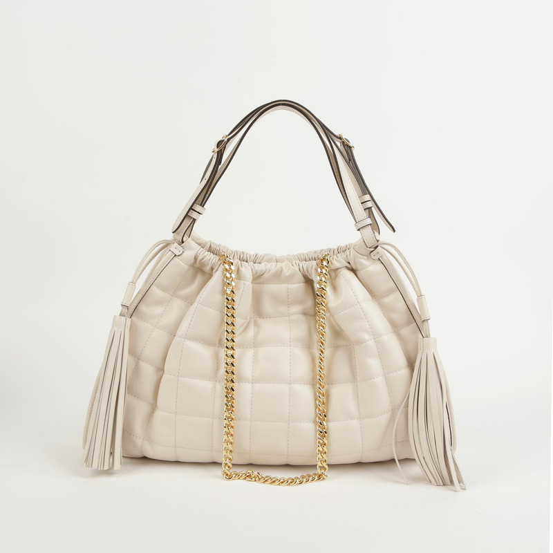 【包稅】GUCCI 中型白色皮革裝飾手提單肩包-2