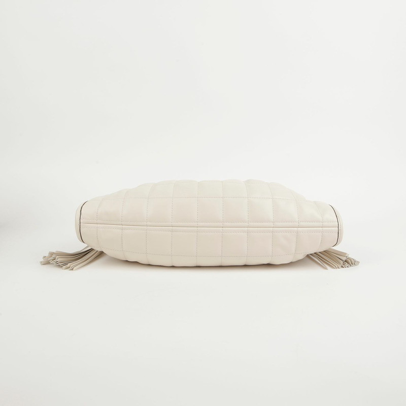 【包稅】GUCCI 中型白色皮革裝飾手提單肩包-4