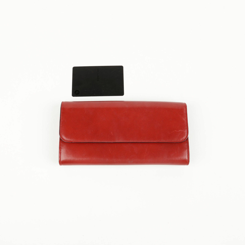 MAISON MARGIELA 紅色皮革翻蓋長皮夾-10