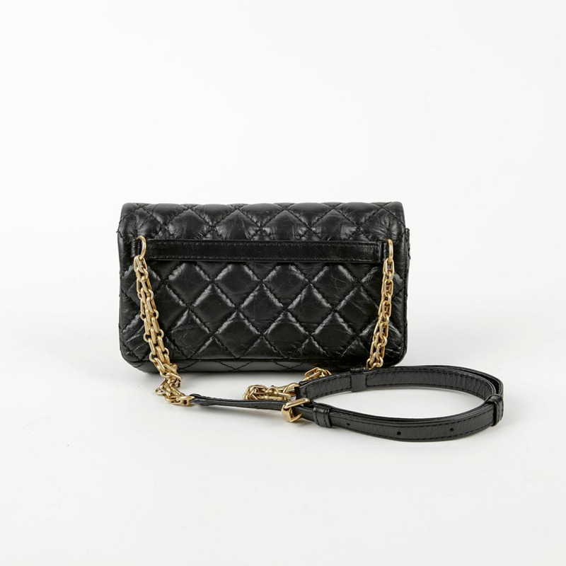 【包稅】CHANEL 黑色復古小牛皮 2.55 鏈條腰包-3