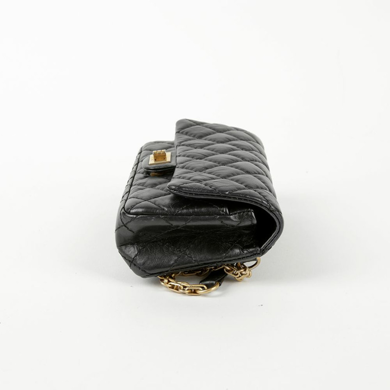 【包稅】CHANEL 黑色復古小牛皮 2.55 鏈條腰包-4