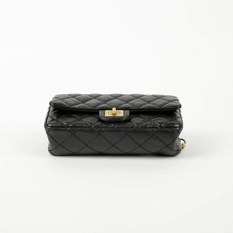 【包稅】CHANEL 黑色復古小牛皮 2.55 鏈條腰包-5