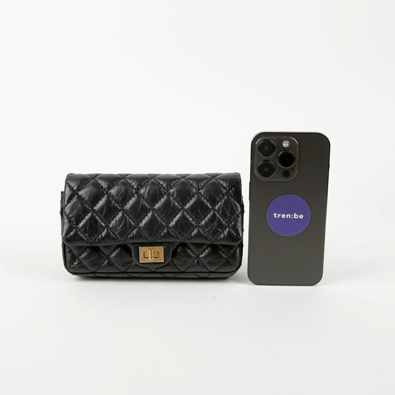 【包稅】CHANEL 黑色復古小牛皮 2.55 鏈條腰包-7