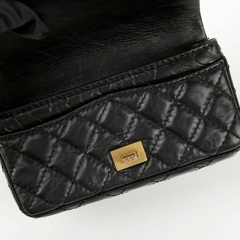 【包稅】CHANEL 黑色復古小牛皮 2.55 鏈條腰包-9