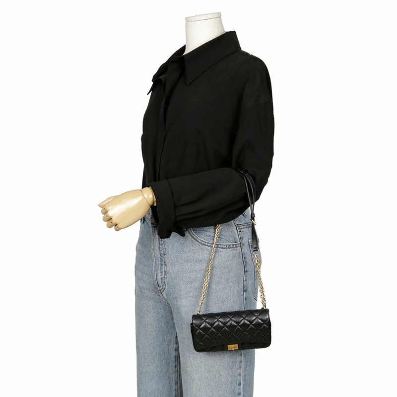 【包稅】CHANEL 黑色復古小牛皮 2.55 鏈條腰包-11