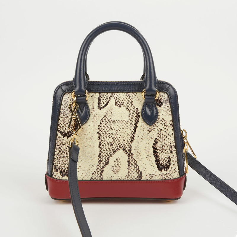 【包稅】GUCCI 迷你皮革飾邊蟒蛇馬銜扣 1955 手提單肩包-1