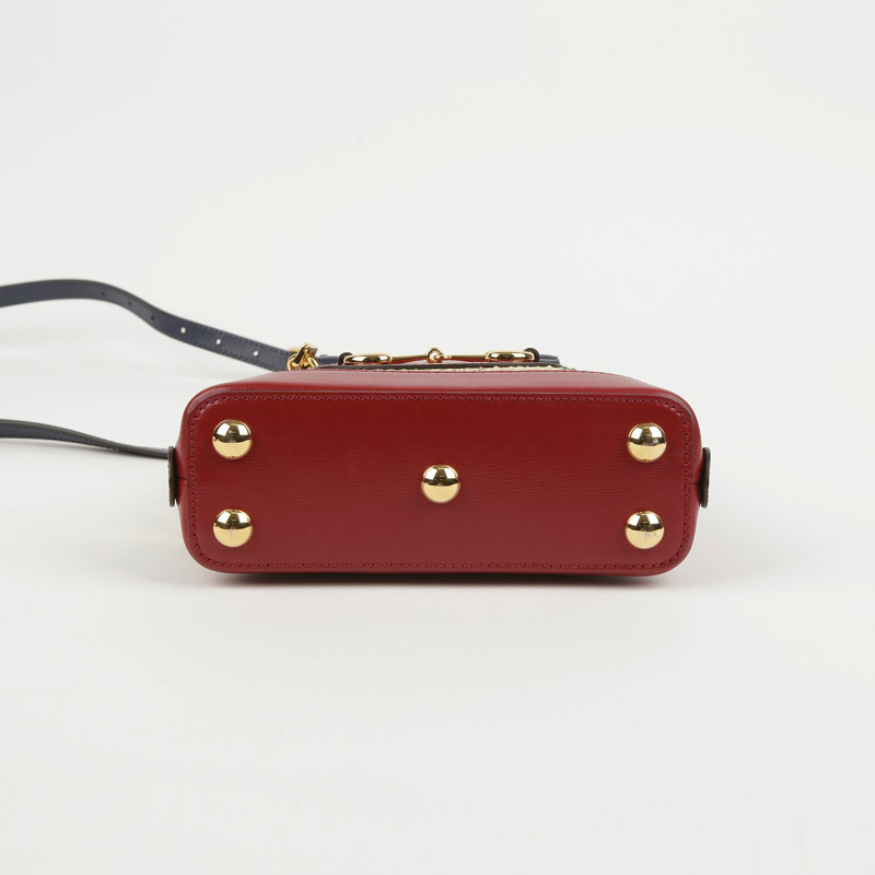 【包稅】GUCCI 迷你皮革飾邊蟒蛇馬銜扣 1955 手提單肩包-3