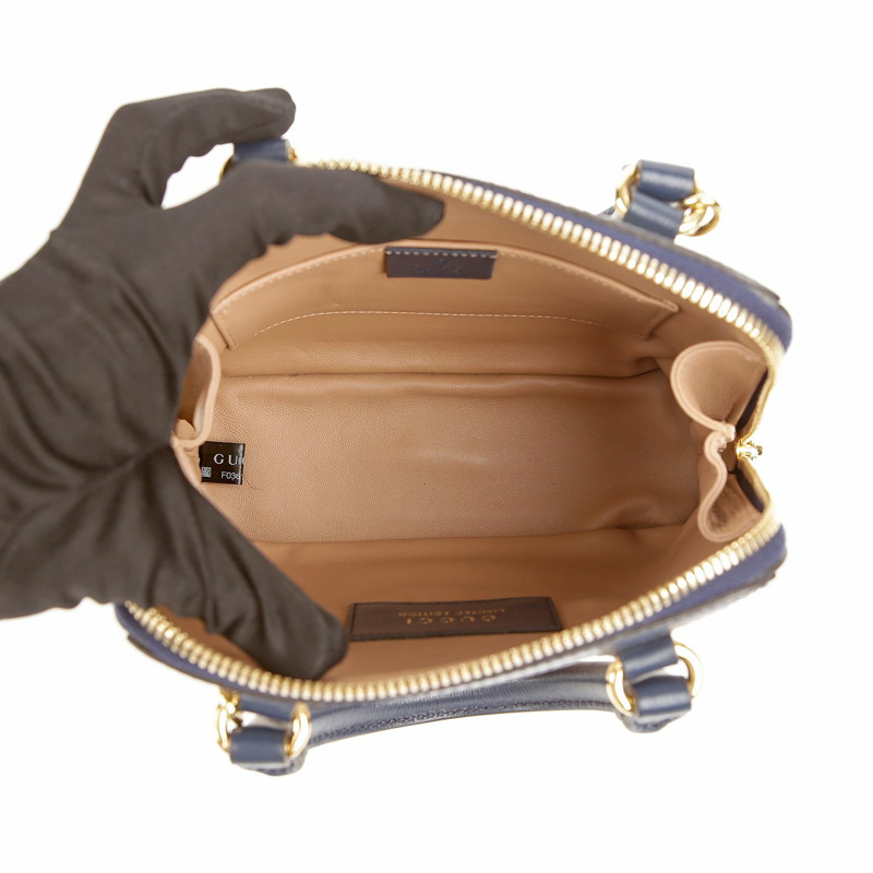 【包稅】GUCCI 迷你皮革飾邊蟒蛇馬銜扣 1955 手提單肩包-5