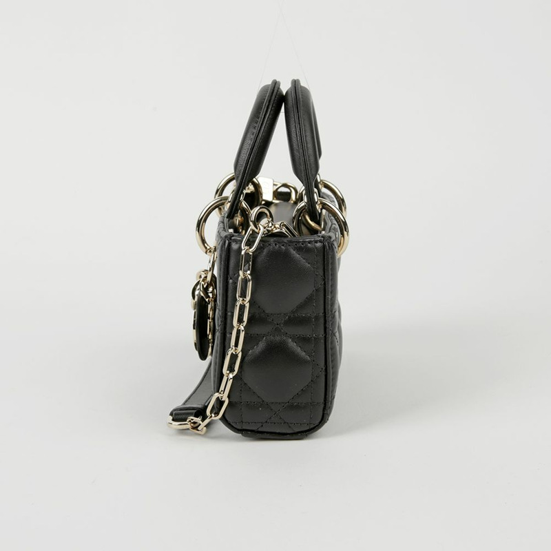 DIOR 微型黑色小羊皮 Lady Dior 托特包和單肩包-3