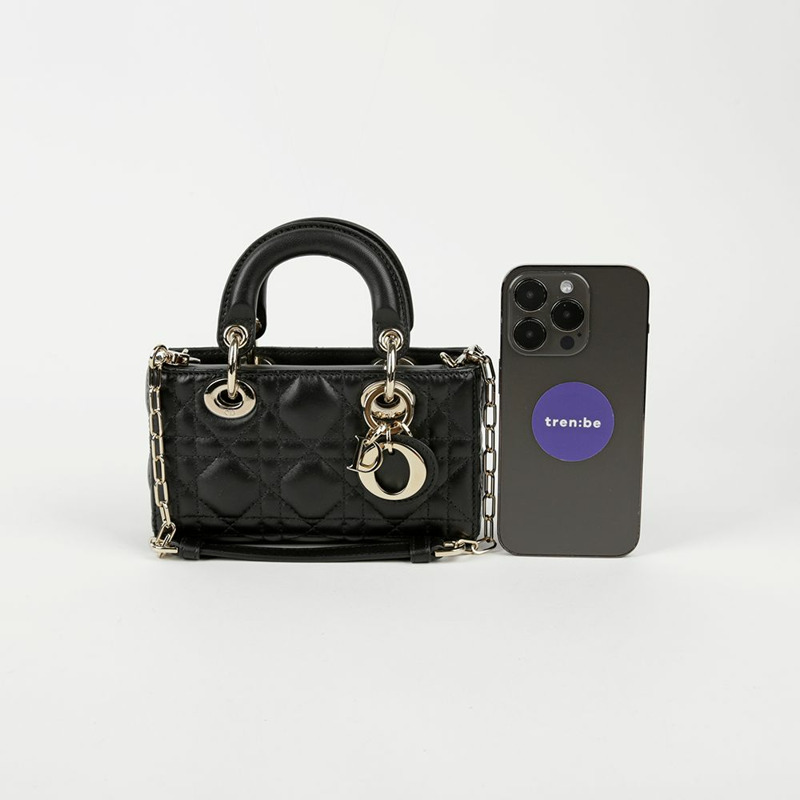 DIOR 微型黑色小羊皮 Lady Dior 托特包和單肩包-6