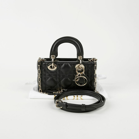 DIOR 黑色超細羊皮 Lady Di Joy 手提包和單肩包