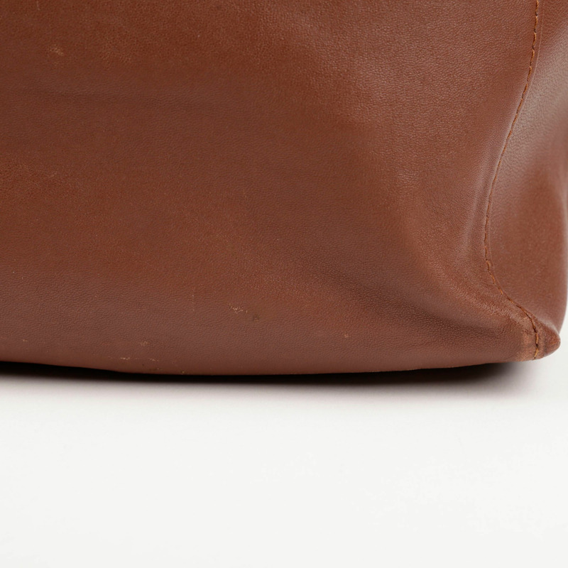 CELINE 灰棕色雙色皮革垂直 Cabas 手提包-13