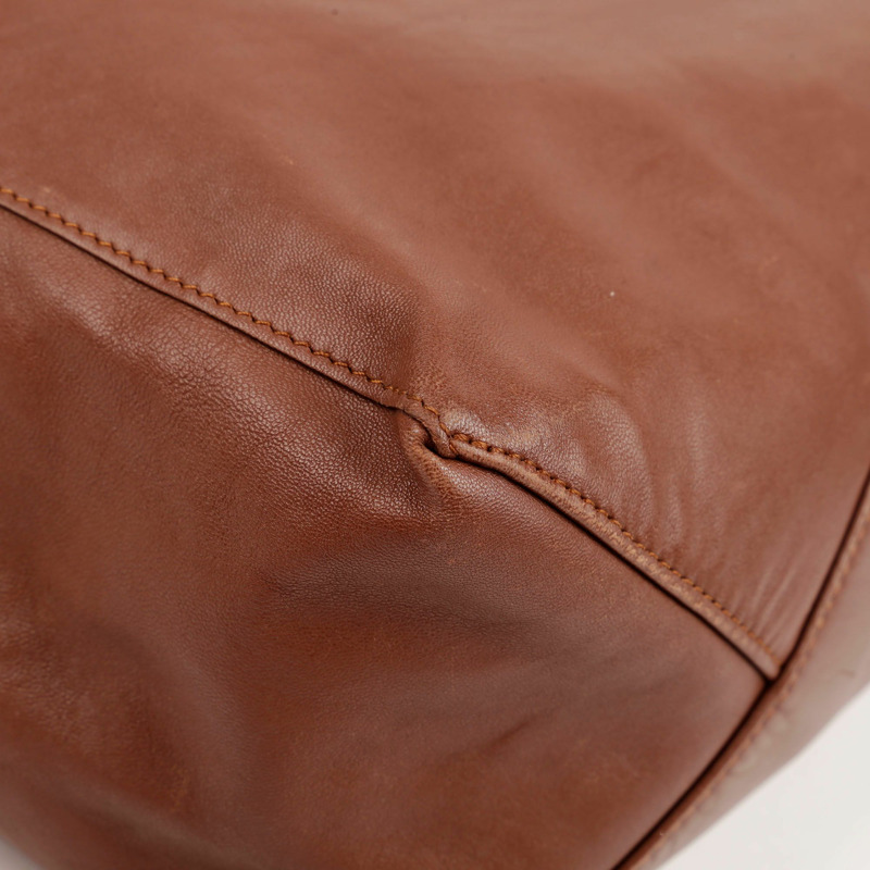 CELINE 灰棕色雙色皮革垂直 Cabas 手提包-20