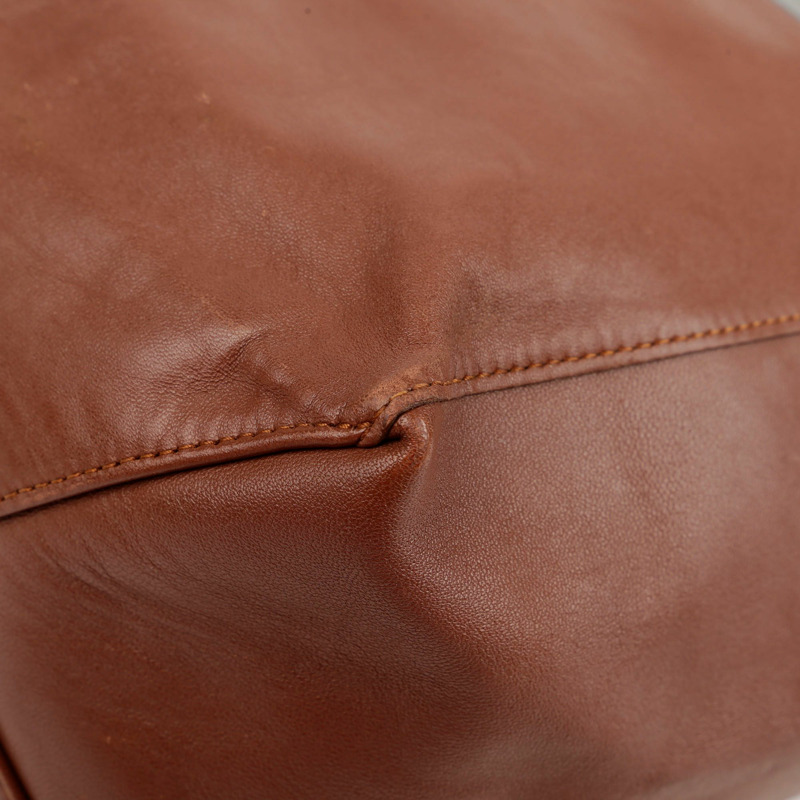 CELINE 灰棕色雙色皮革垂直 Cabas 手提包-21