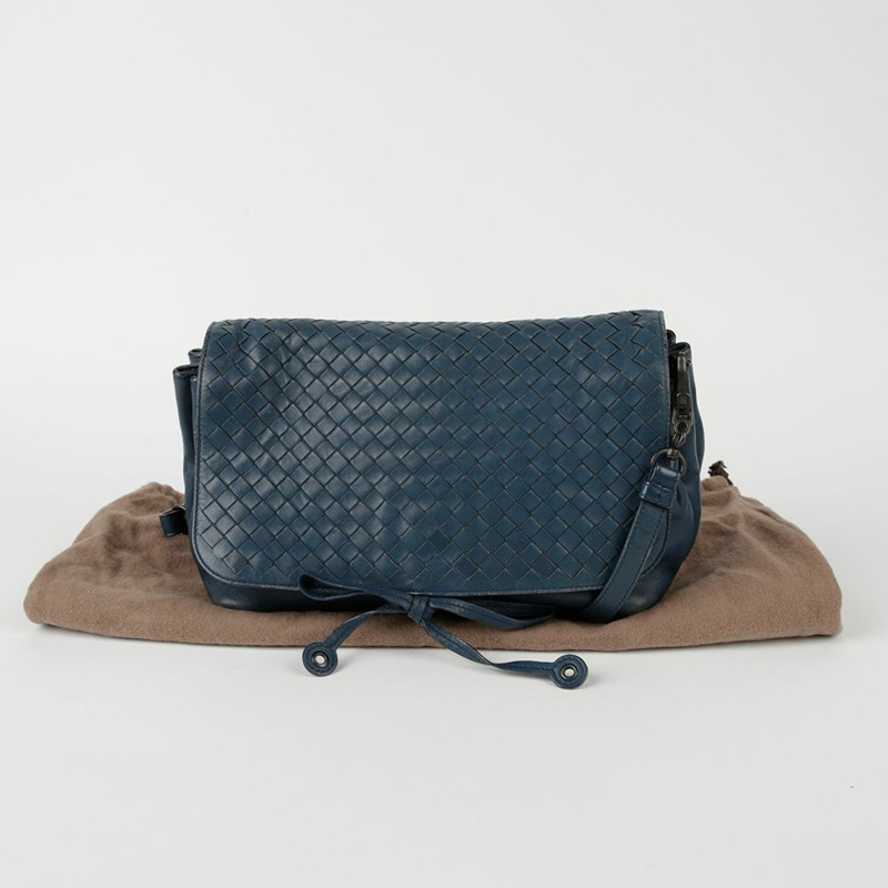 BOTTEGA VENETA 藍色皮革 Intrecciato 肩背包和斜背包-0