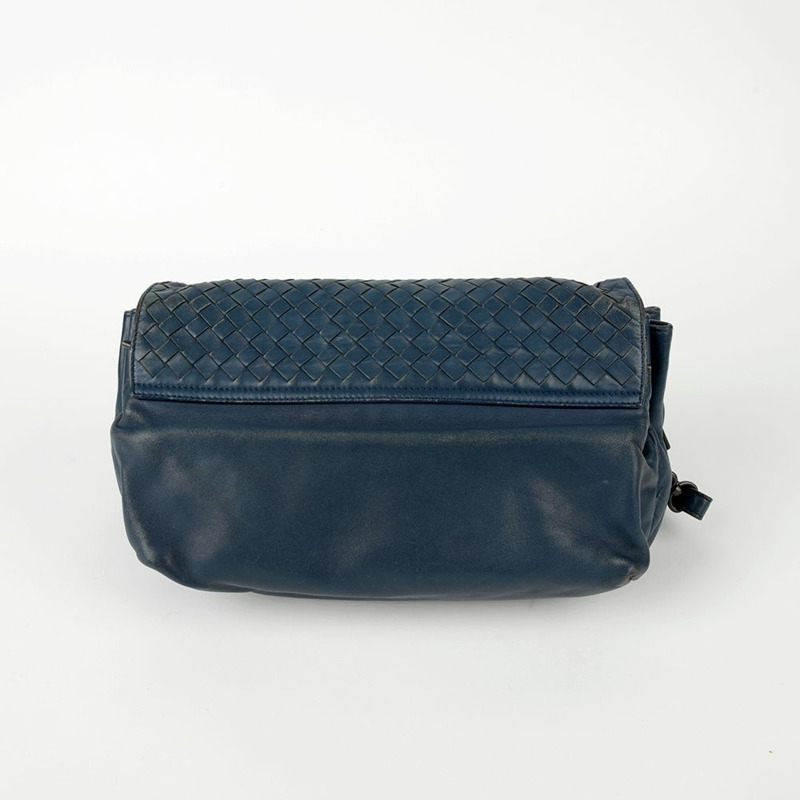 BOTTEGA VENETA 藍色皮革 Intrecciato 肩背包和斜背包-5