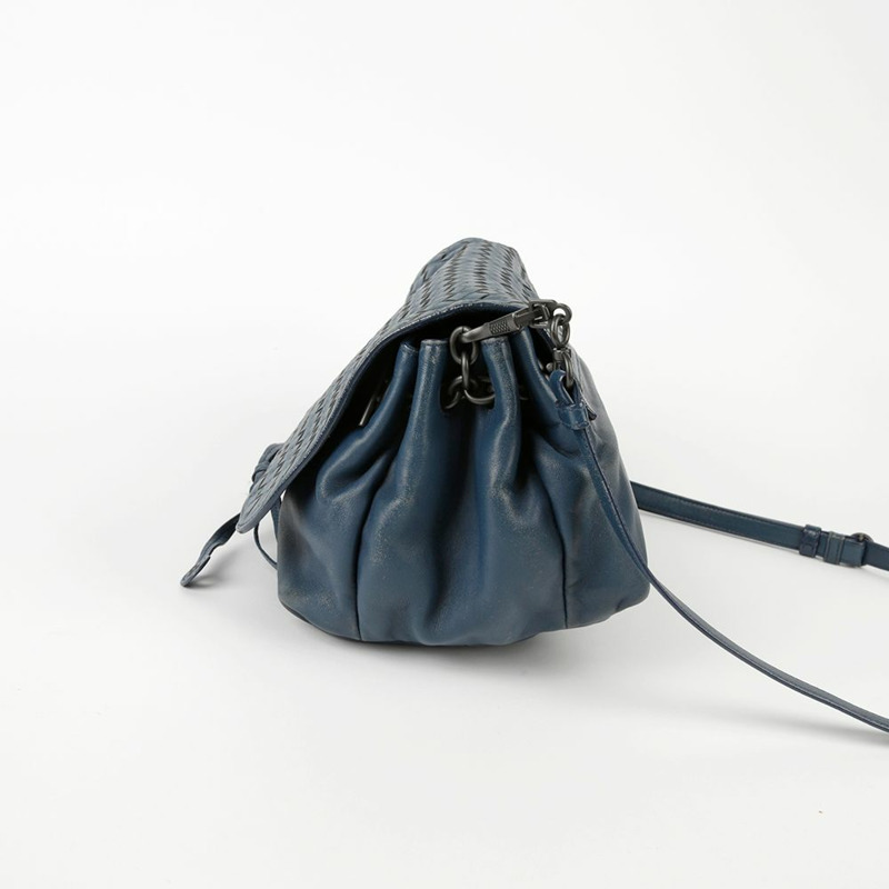 BOTTEGA VENETA 藍色皮革 Intrecciato 肩背包和斜背包-6