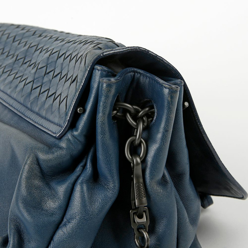 BOTTEGA VENETA 藍色皮革 Intrecciato 肩背包和斜背包-10