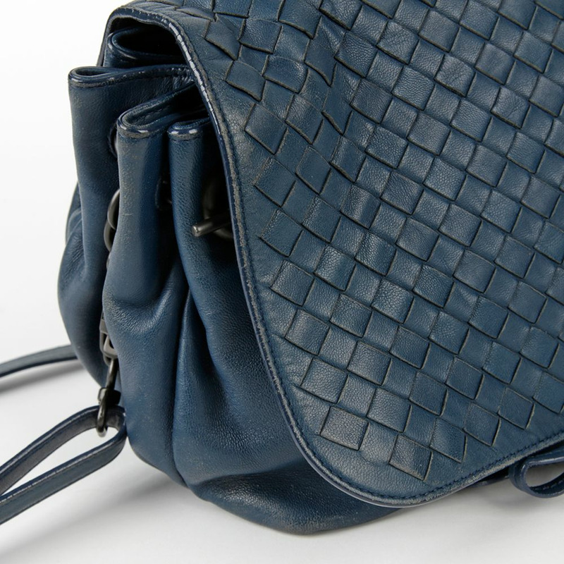 BOTTEGA VENETA 藍色皮革 Intrecciato 肩背包和斜背包-11