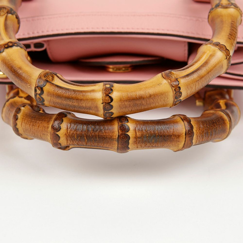 【包稅】GUCCI 迷你粉紅皮革戴安娜手提包和單肩包-5