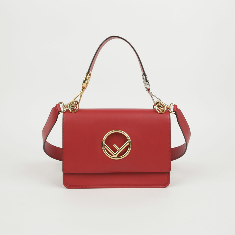 FENDI 紅色皮革 Can Eye F 手提包與肩背包-1