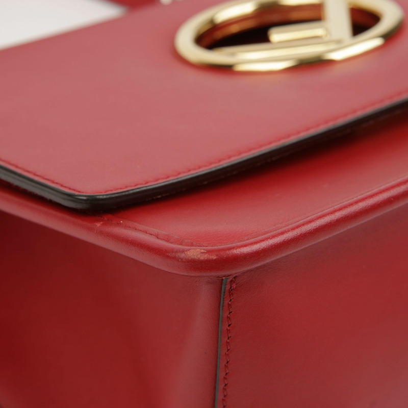 FENDI 紅色皮革 Can Eye F 手提包與肩背包-6