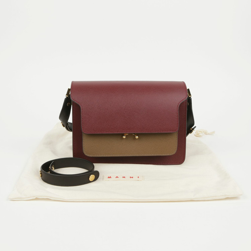 MARNI 中型多色 Saffiano Trunk 單肩斜背包-0