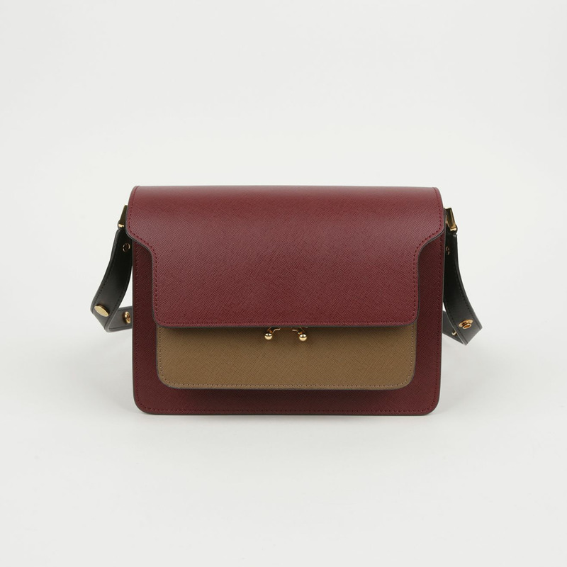 MARNI 中型多色 Saffiano Trunk 單肩斜背包-1