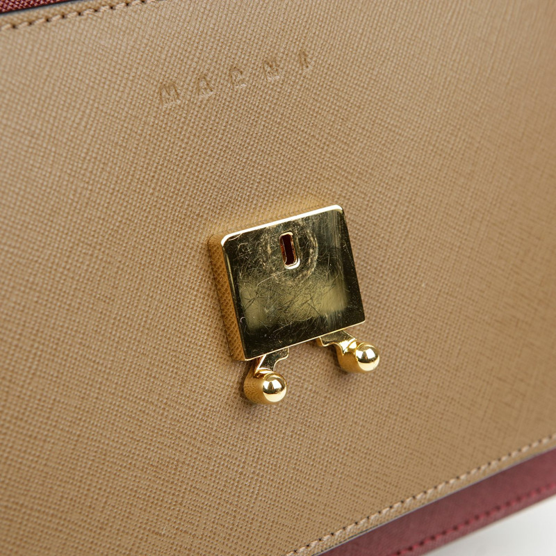 MARNI 中型多色 Saffiano Trunk 單肩斜背包-5