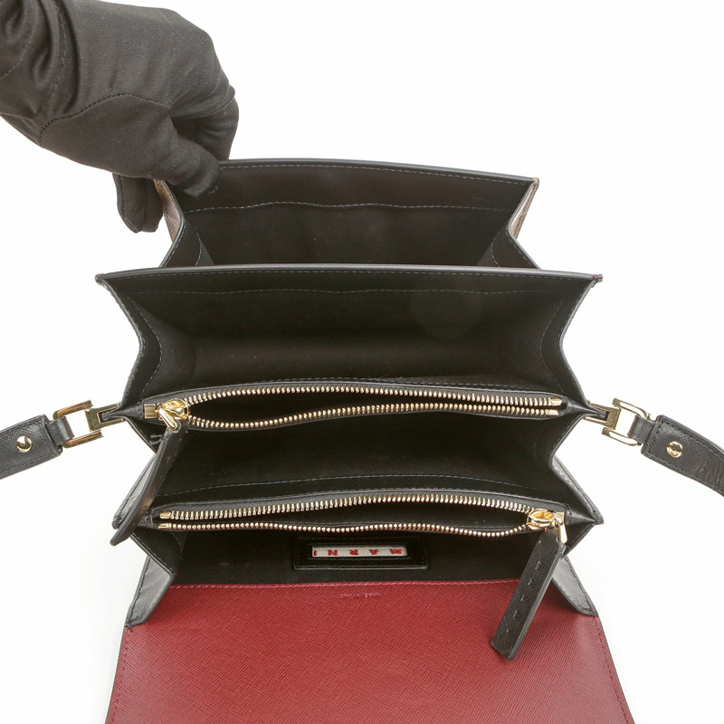 MARNI 中型多色 Saffiano Trunk 單肩斜背包-6