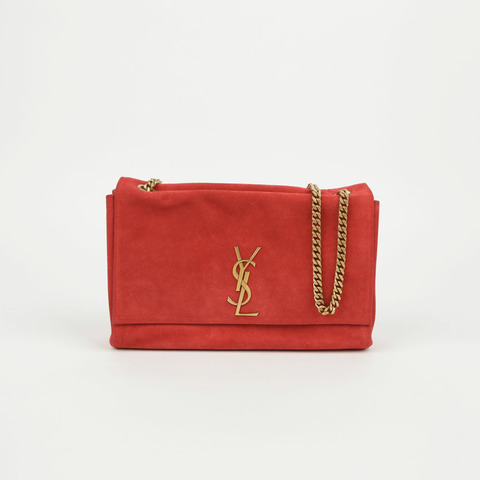SAINT LAURENT 中號紅色麂皮雙面 Kate 單肩背包和斜背包