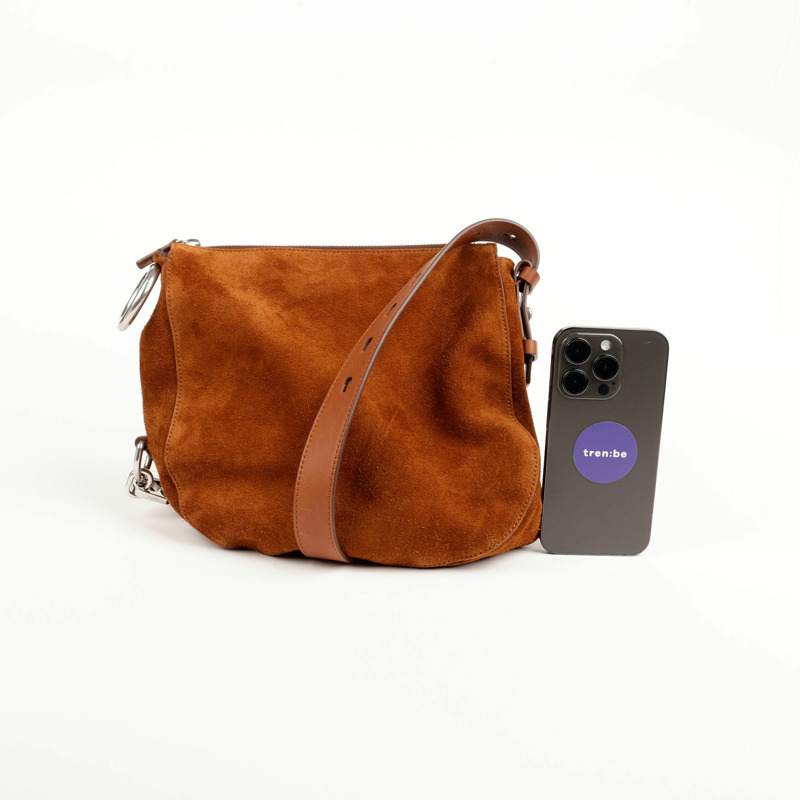BURBERRY 小號 Brucciato 絨面革夜間單肩包-6