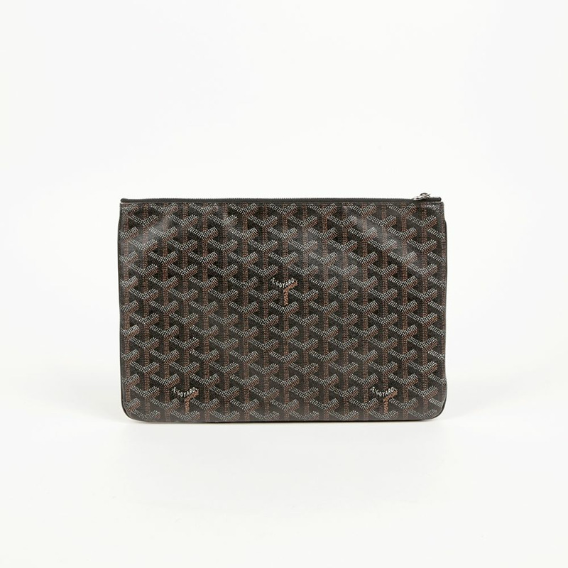GOYARD 黑色 Goyardine 帆布 Sena 手拿包 - M 碼-2