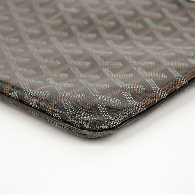 GOYARD 黑色 Goyardine 帆布 Sena 手拿包 - M 碼-6