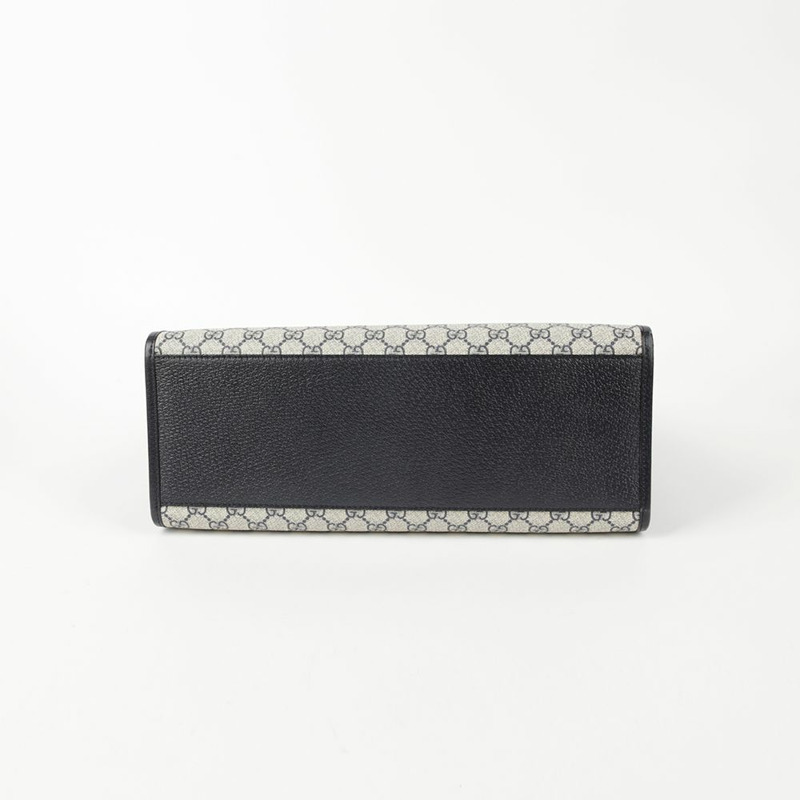 【包稅】GUCCI 中型藍色 GG Supreme 帆布互扣式 G 手提單肩包-5