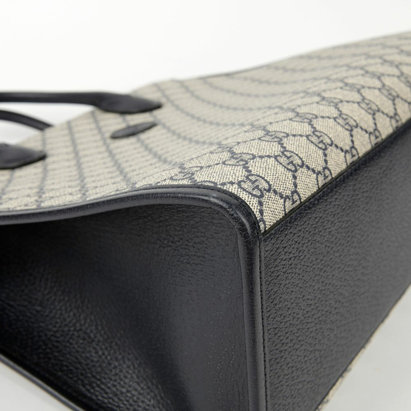 【包稅】GUCCI 中型藍色 GG Supreme 帆布互扣式 G 手提單肩包-7