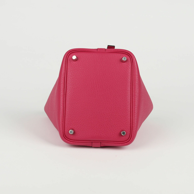 HERMES Raspberry Tournillon Clemence 皮革 Picotin Lock 托特包款 18-6