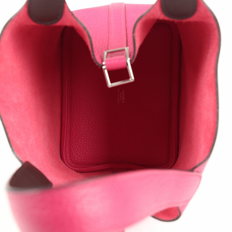 HERMES Raspberry Tournillon Clemence 皮革 Picotin Lock 托特包款 18-8