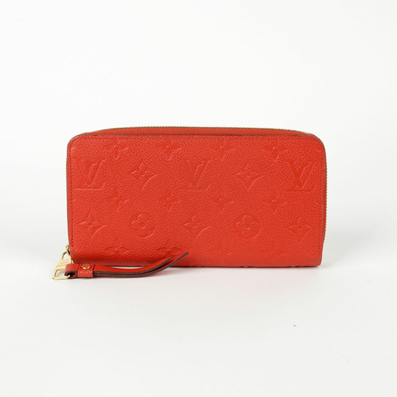 LOUIS VUITTON 紅橙色 Monogram Empreinte Clemence 錢包-1