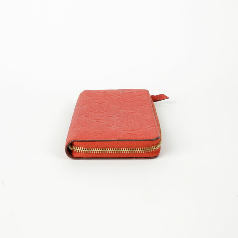 LOUIS VUITTON 紅橙色 Monogram Empreinte Clemence 錢包-3