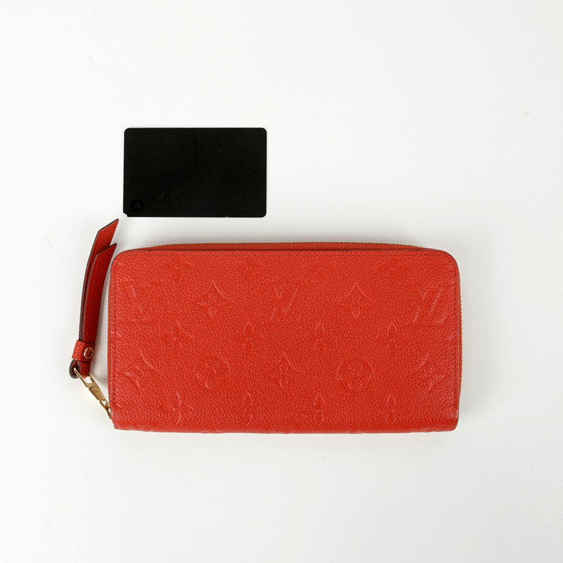 LOUIS VUITTON 紅橙色 Monogram Empreinte Clemence 錢包-8