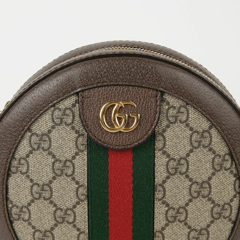 GUCCI 迷你 GG Supreme 帆布 Ophidia 圓形單肩斜背包-1