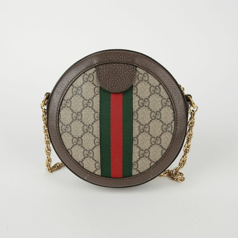 GUCCI 迷你 GG Supreme 帆布 Ophidia 圓形單肩斜背包-2