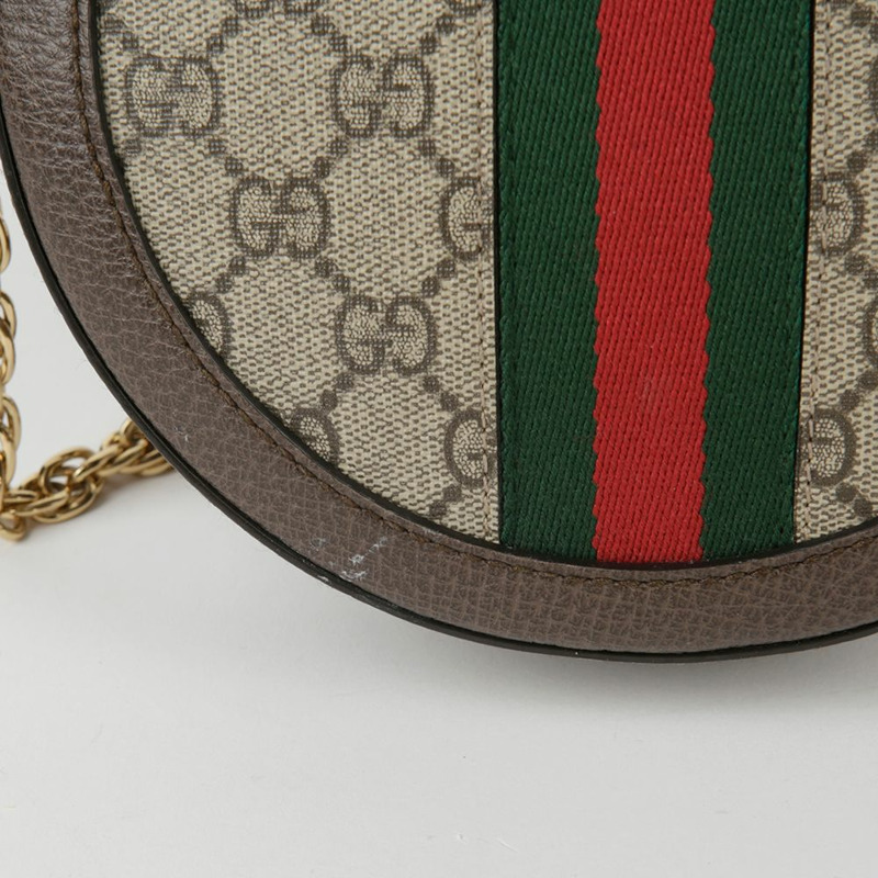 GUCCI 迷你 GG Supreme 帆布 Ophidia 圓形單肩斜背包-3